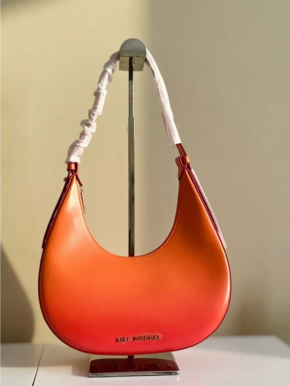 Mac Duggal Ombre Leather Hobo Shoulder Bag